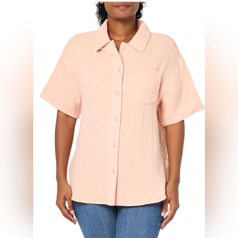 UGG Women's Embrook Short Sleeve Button Down Shirt XL MSRP $88. NEW